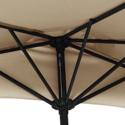 vidaXL Sombrilla de balcón semicircular palo aluminio taupe 300x155cm