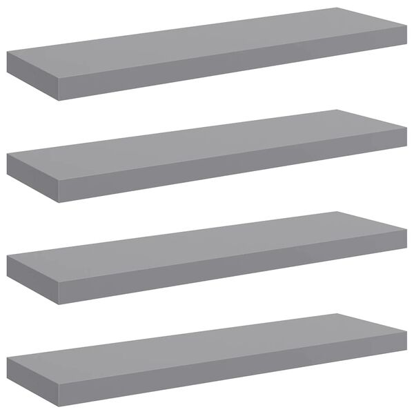 vidaXL Estantes flotantes de pared 4 uds MDF gris 80x23,5x3,8 cm