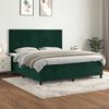 vidaXL Cama box spring con colch&oacute;n terciopelo verde oscuro 180x200 cm