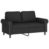 vidaXL Sof&aacute; 2 plazas almohadas y cojines terciopelo negro 120 cm
