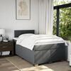 vidaXL Cama box spring con colch&oacute;n tela gris oscuro 120x190 cm