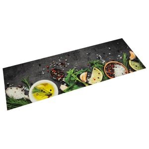 vidaXL Alfombra de cocina lavable terciopelo dibujo especias 45x150 cm
