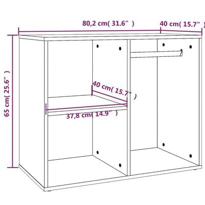 vidaXL Mueble vestidor madera contrachapada blanco brillo 80x40x65 cm