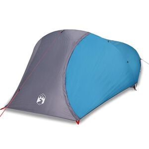 vidaXL Tienda de campa&ntilde;a igl&uacute; para 4 personas impermeable azul