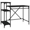 vidaXL Escritorio con estantes madera contrachapada negro 105x50x90 cm