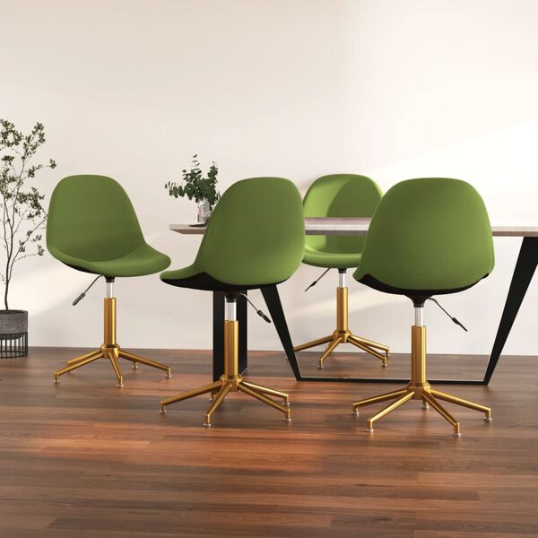 vidaXL Sillas de comedor giratorias 4 unidades terciopelo verde claro