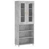 vidaXL Aparador alto madera contrachapada gris hormig&oacute;n 69,5x34x180 cm