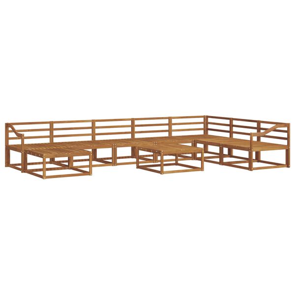 vidaXL Conjunto de sof&aacute;s de exterior 9 pcs Natural
