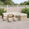 vidaXL Conjunto de sof&aacute;s de jard&iacute;n 14 pcs Beige rat&aacute;n sint&eacute;tico