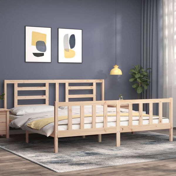 vidaXL Estructura de cama sin colchón madera maciza de pino 200x200 cm