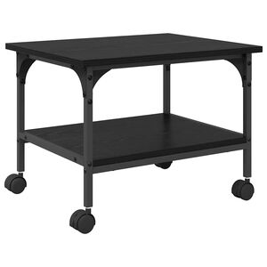 vidaXL Soporte para Impresora Roble Negro 50 x 40 x 38 cm
