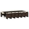 vidaXL Set muebles de jard&iacute;n 13 pzas y cojines rat&aacute;n sint&eacute;tico marr&oacute;n