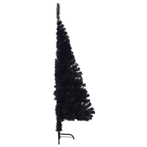 vidaXL Medio &aacute;rbol de Navidad artificial con soporte PVC negro 120 cm