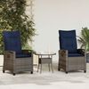 vidaXL Silla de Jard&iacute;n 2 pcs gris y azul marino 56 x 60 x 112 cm