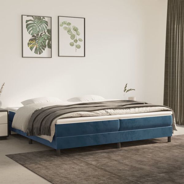 vidaXL Estructura Estructura de cama con somier terciopelo azul oscuro 200x200 cm