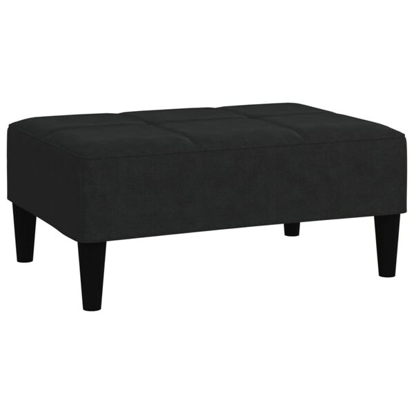 vidaXL Taburete de tela de microfibra negro