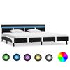 vidaXL Estructura cama LED sin colch&oacute;n cuero sint&eacute;tico negro 180x200cm