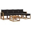 vidaXL Conjunto de sof&aacute;s de exterior 6 uds. Natural y negro