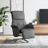 vidaXL Sill&oacute;n reclinable con reposapi&eacute;s tela gris oscuro