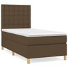 vidaXL Cama box spring con colch&oacute;n tela marr&oacute;n oscuro 80x200 cm