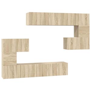 vidaXL Set de muebles para TV 8 pzas madera contrachapada roble Sonoma