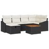 vidaXL Conjunto de sof&aacute;s de jard&iacute;n 7 uds. Negro rat&aacute;n sint&eacute;tico