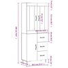 vidaXL Aparador alto madera contrachapada gris sonoma 69,5x34x180 cm