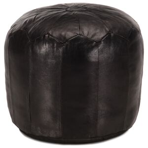 vidaXL Puf negro 40x35 cm cuero genuino de cabra