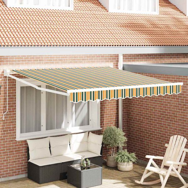 vidaXL Toldo retr&aacute;ctil manual Verde 350 x 250 cm