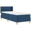 vidaXL Cama con Somier con colch&oacute;n con cabecera Azul 80 x 200 cm tela