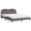 vidaXL Cama Viana con colch&oacute;n cuero sint&eacute;tico gris 160x200 cm