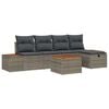 vidaXL Conjunto de sof&aacute; de jard&iacute;n 6 uds. Gris rat&aacute;n sint&eacute;tico