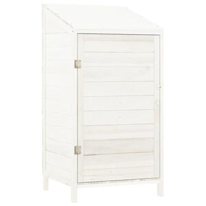 vidaXL Cobertizo de jard&iacute;n madera de abeto maciza blanco 55x52x112 cm