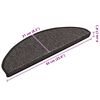 vidaXL Alfombra autoadhesiva escalera sisal 15 uds antracita 65x21x4cm