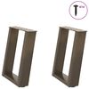vidaXL Patas para mesa de centro en forma de U (2 unidades, acero natural, 38 x 42-43 cm)