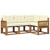 vidaXL Conjunto de sof&aacute;s de exterior 4 uds. Natural y Crema