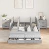 vidaXL Cama con almacenamiento Gris Sonoma 120 cm Madera contrachapada