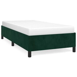 vidaXL Estructura cama sin colch&oacute;n terciopelo verde oscuro 100x200 cm