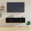 vidaXL Armarios de pared 2 uds madera maciza de pino negro 60x30x30 cm