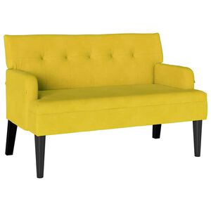 vidaXL Banco Chesterfield Amarillo 112 x 65,5 x 75 cm Terciopelo