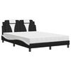 vidaXL Cama Viana con colch&oacute;n cuero sint&eacute;tico negro y blanco 140x190 cm