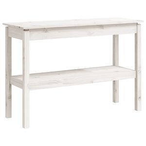 vidaXL Mesa consola de madera maciza de pino blanco 110x40x75 cm