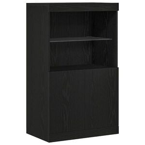 vidaXL Aparador LED Negro 60 x 37 x 100 cm Madera de ingenier&iacute;a