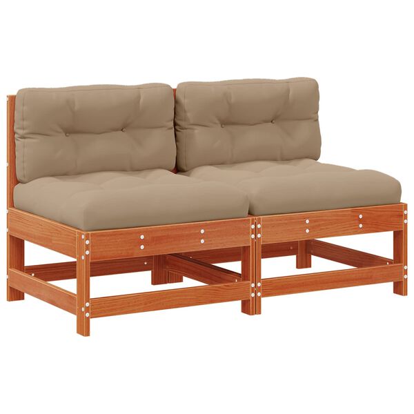 vidaXL Sof&aacute; Medio de Jard&iacute;n Pino macizo Marr&oacute;n Cera