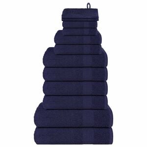 vidaXL Juego de toallas FROGN de 12 piezas azul marino 360 g/m&sup2;