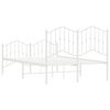 vidaXL Estructura cama sin colch&oacute;n con estribo metal blanco 120x200 cm
