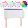 vidaXL Cabecero con LED cuero sint&eacute;tico blanco 93x16x78/88 cm
