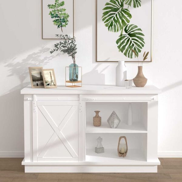 vidaXL Kit mini puerta corredera armario acero carbono blanco 152 cm