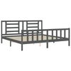 vidaXL Estructura de cama con cabecero madera maciza gris 200x200 cm