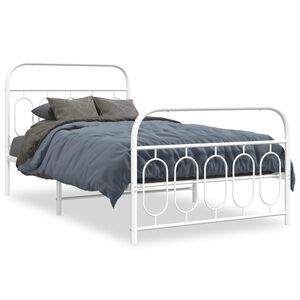 vidaXL Estructura cama sin colchón con estribo metal blanco 107x203 cm